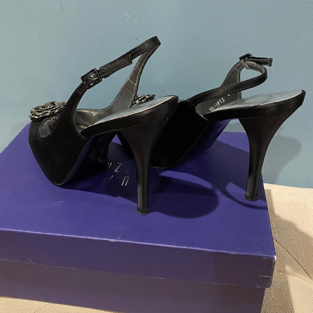 Stuart Weizman Crystal Rose Heels With Strap - image 3